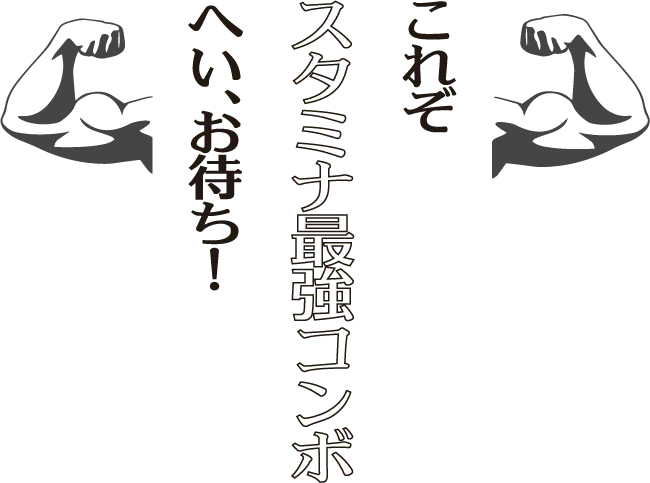 これぞ『スタミナ最強コンボ』へい、お待ち！