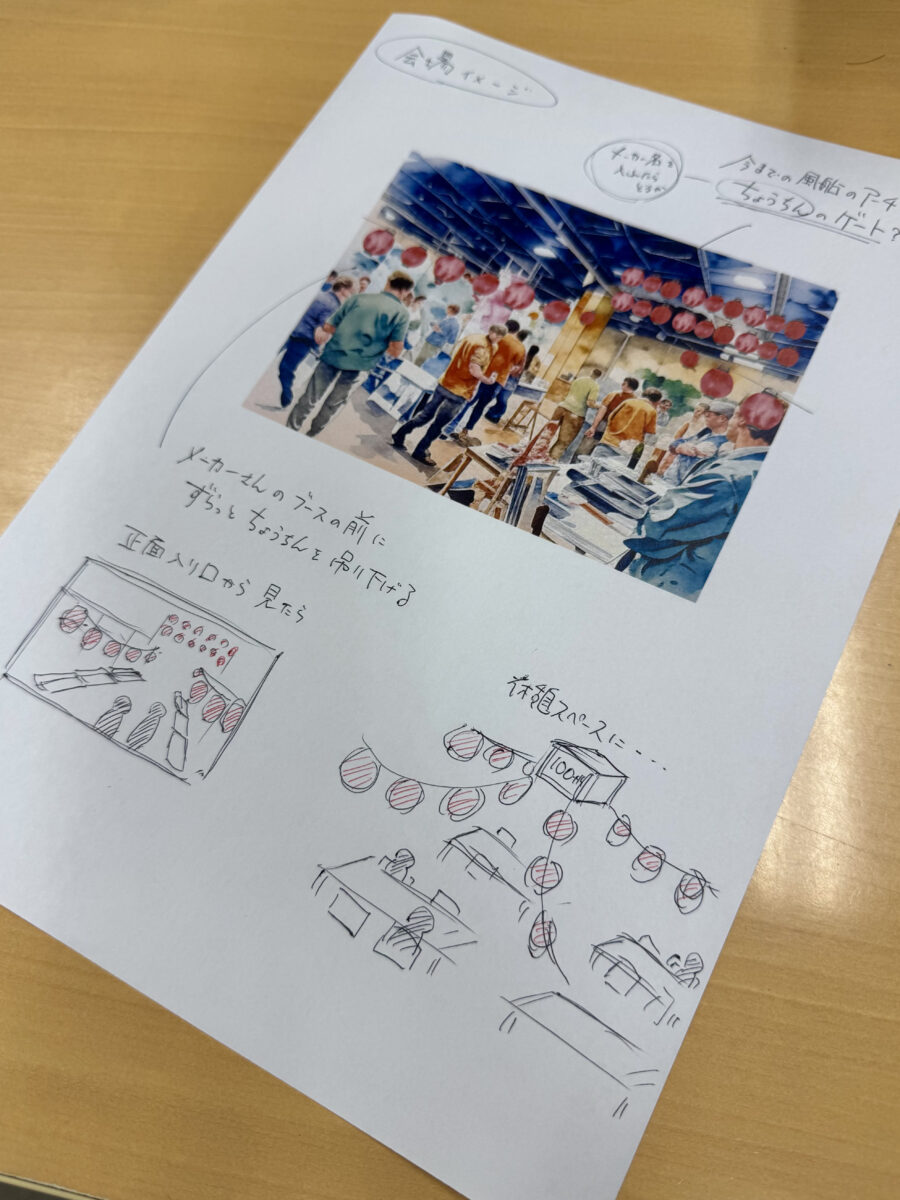 皆で雑談という名のアイデア出しをしましたよ。