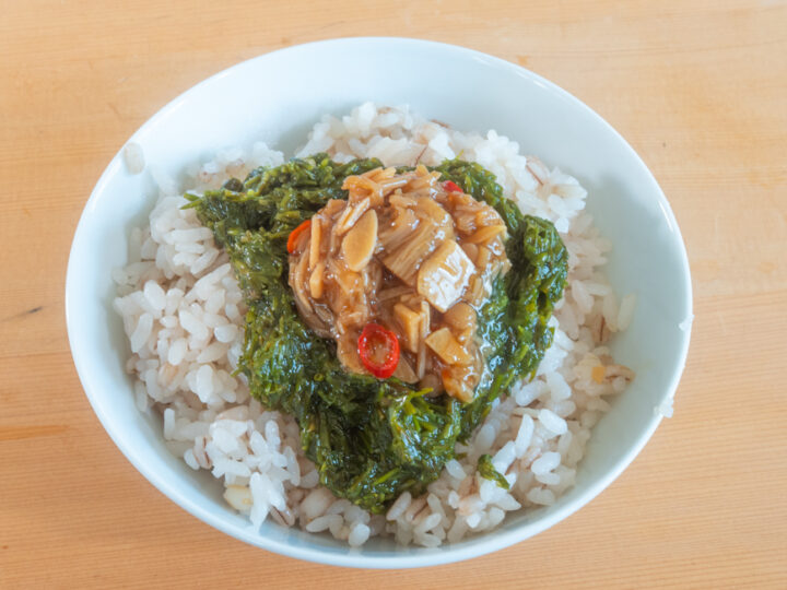 宮城のあかもくでスタミナ丼